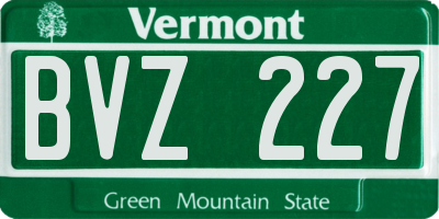 VT license plate BVZ227