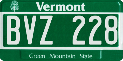 VT license plate BVZ228
