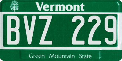 VT license plate BVZ229