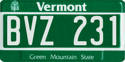 VT license plate BVZ231