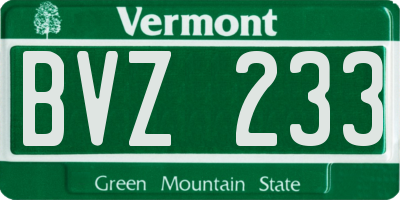 VT license plate BVZ233
