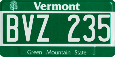 VT license plate BVZ235