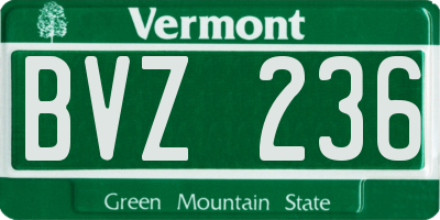 VT license plate BVZ236