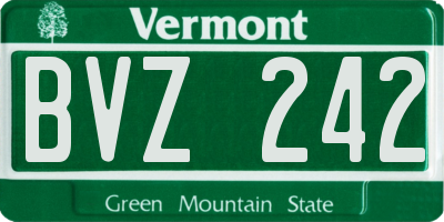 VT license plate BVZ242