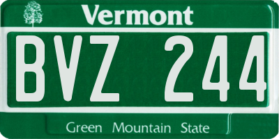 VT license plate BVZ244