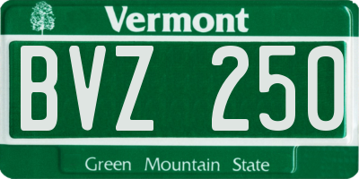 VT license plate BVZ250
