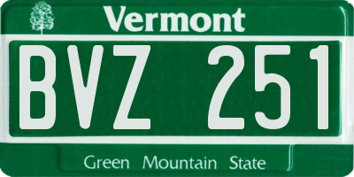 VT license plate BVZ251
