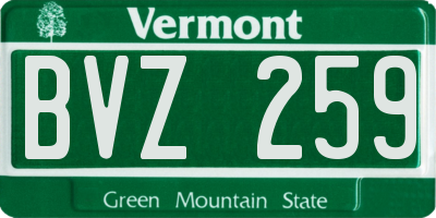VT license plate BVZ259