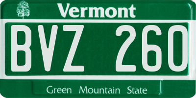 VT license plate BVZ260
