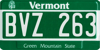 VT license plate BVZ263