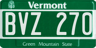 VT license plate BVZ270