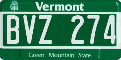 VT license plate BVZ274