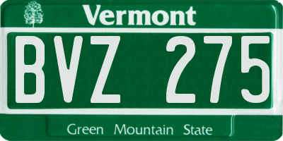 VT license plate BVZ275