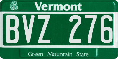 VT license plate BVZ276