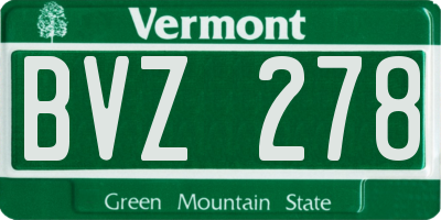 VT license plate BVZ278