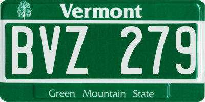 VT license plate BVZ279