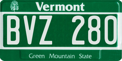 VT license plate BVZ280