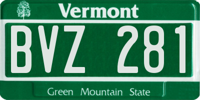 VT license plate BVZ281