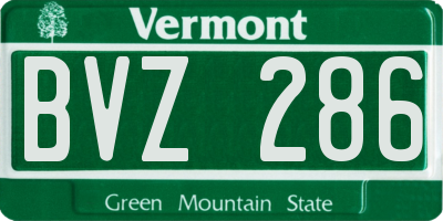VT license plate BVZ286