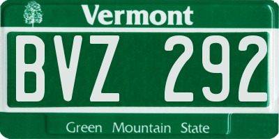 VT license plate BVZ292