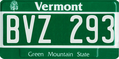 VT license plate BVZ293