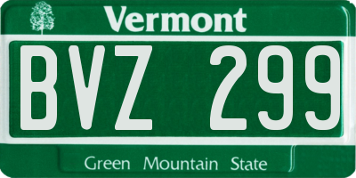 VT license plate BVZ299