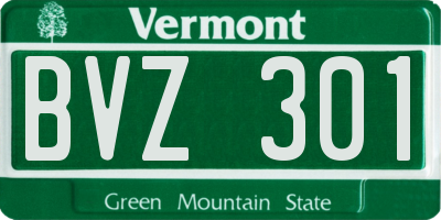 VT license plate BVZ301