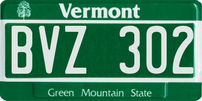 VT license plate BVZ302