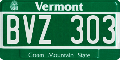 VT license plate BVZ303