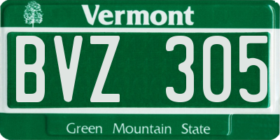 VT license plate BVZ305