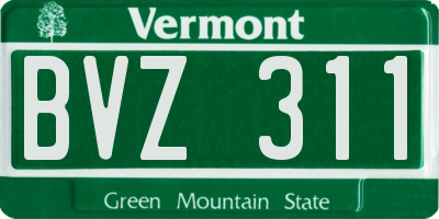 VT license plate BVZ311