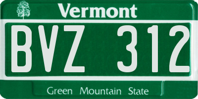 VT license plate BVZ312