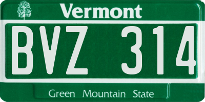 VT license plate BVZ314