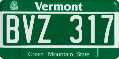 VT license plate BVZ317