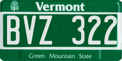 VT license plate BVZ322