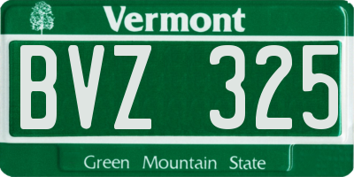 VT license plate BVZ325