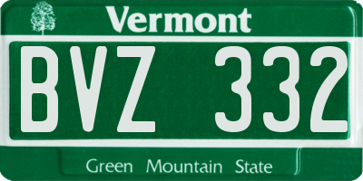 VT license plate BVZ332