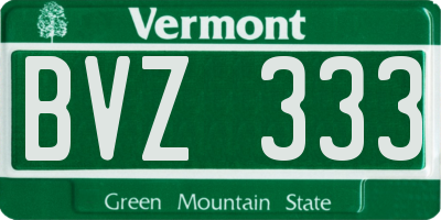 VT license plate BVZ333