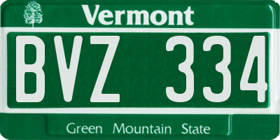 VT license plate BVZ334