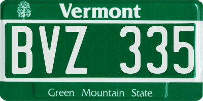 VT license plate BVZ335