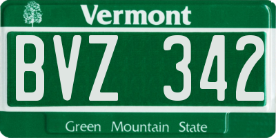 VT license plate BVZ342
