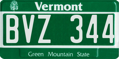 VT license plate BVZ344