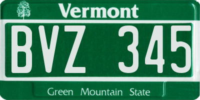 VT license plate BVZ345