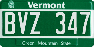 VT license plate BVZ347