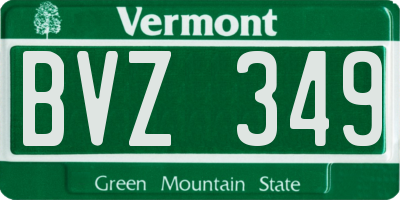 VT license plate BVZ349