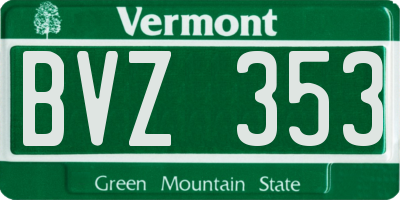 VT license plate BVZ353