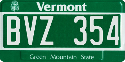 VT license plate BVZ354