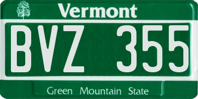 VT license plate BVZ355