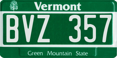 VT license plate BVZ357