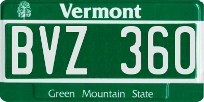 VT license plate BVZ360